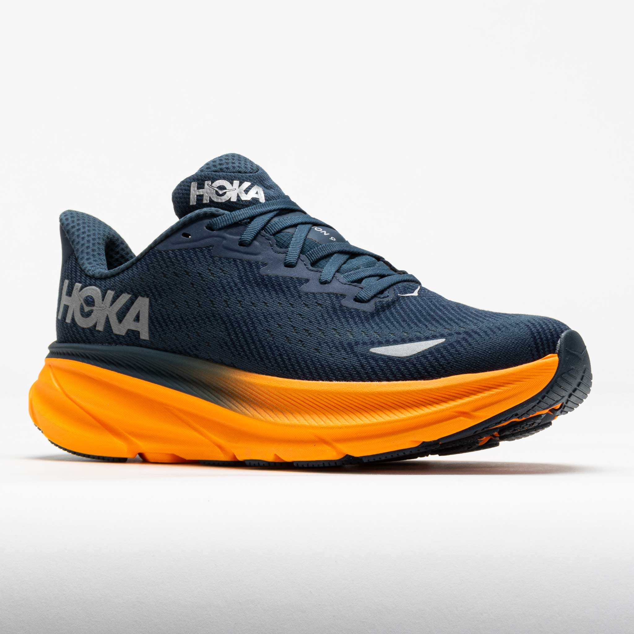 Clifton 9 GTX Men's Running Shoes Stormy Skies/Orange Zest - Image 5