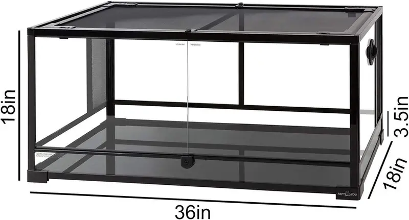 REPTI ZOO 50-Gallon Double-Door Glass Reptile Terrarium, 36 x 18 x 18 in - RK0119 - Image 2