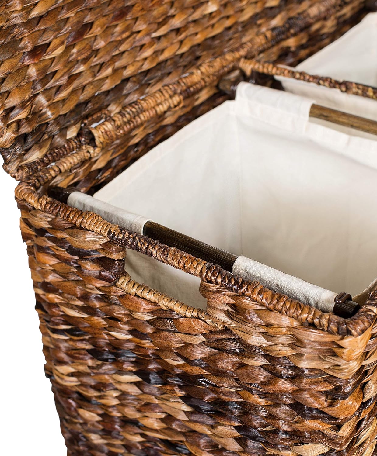 Sofia + Sam Oversized Divided Seagrass Hamper With 2 Canvas Liners, 28 x 14 x 27 Inches - 4602 - Image 19