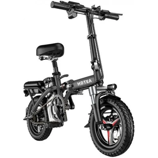 Folding Electric Bike, 250W Electric Bike Suitable for Adults and Teenagers Removable Battery Fat Tire Electric Bike Beach Snow Bicycle - Image 2