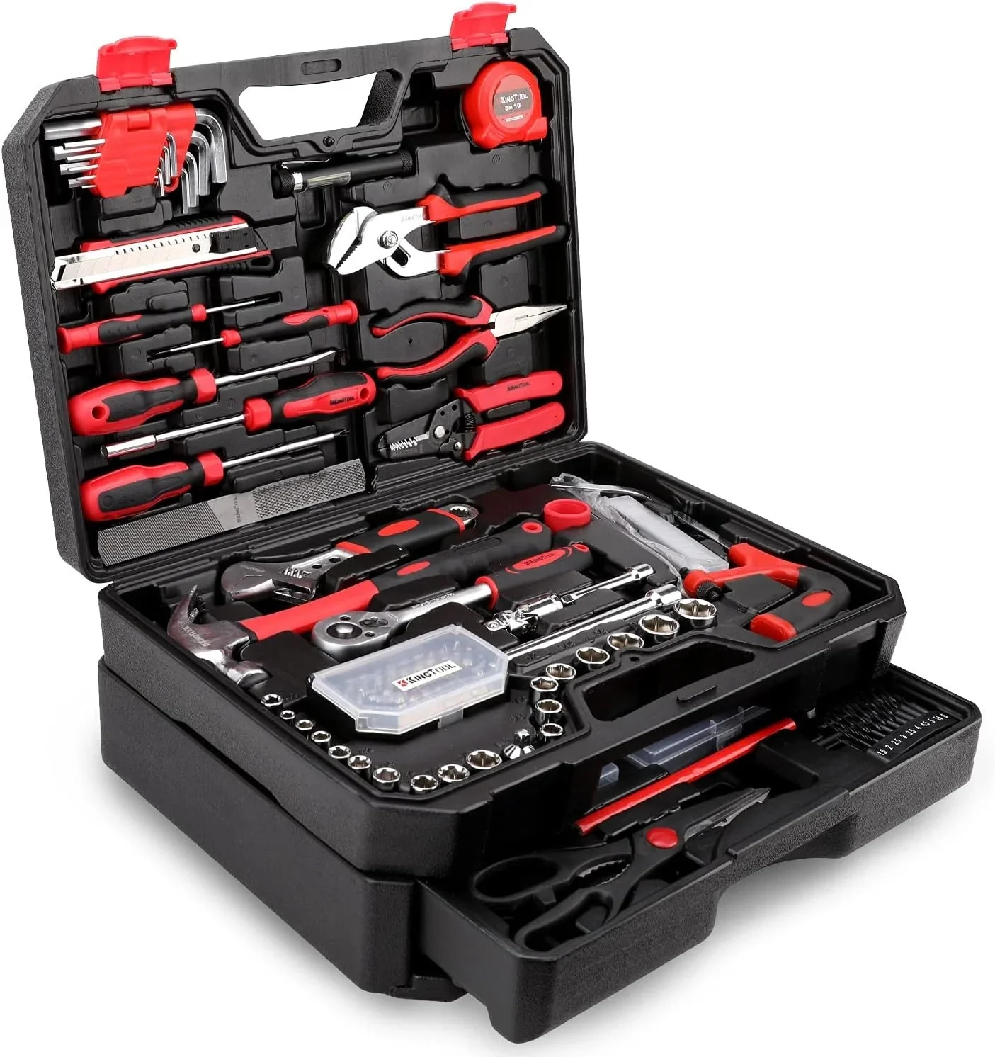 KINGTOOL Home Tool Set Kit - 286 PCS Home Auto Repair Tool Kit with Rolling Tool Box, Mechanic Tool Sets with 21V Max Cordless Power drill, Perfect for Homeowner, Diyer, Handyman - Image 3