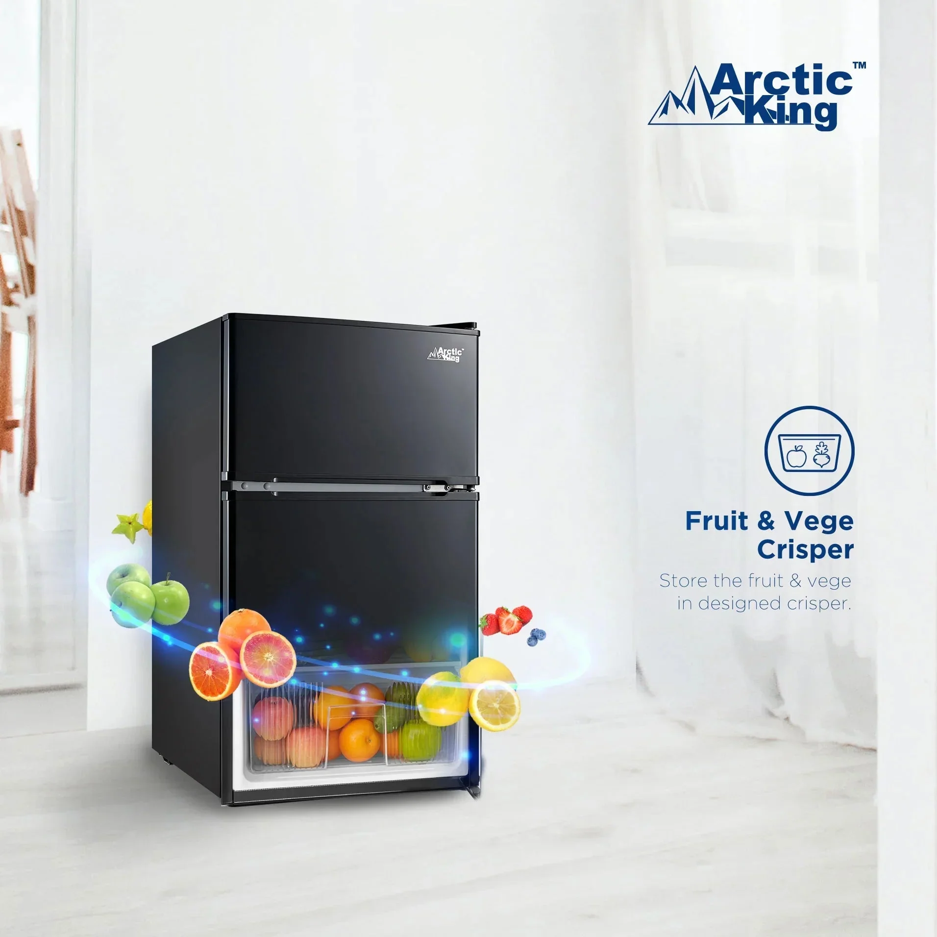Arctic King Two-Door Mini Fridge With Freezer, 3.2 Cu. Ft., Stainless Steel - Image 28