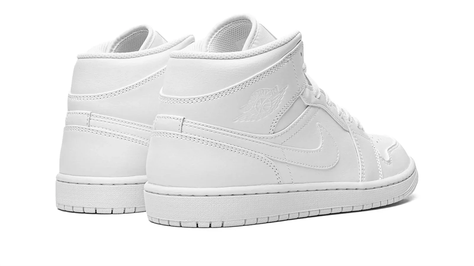 Air Jordan 1 Mid Triple White Lifestyle Shoes - Image 4