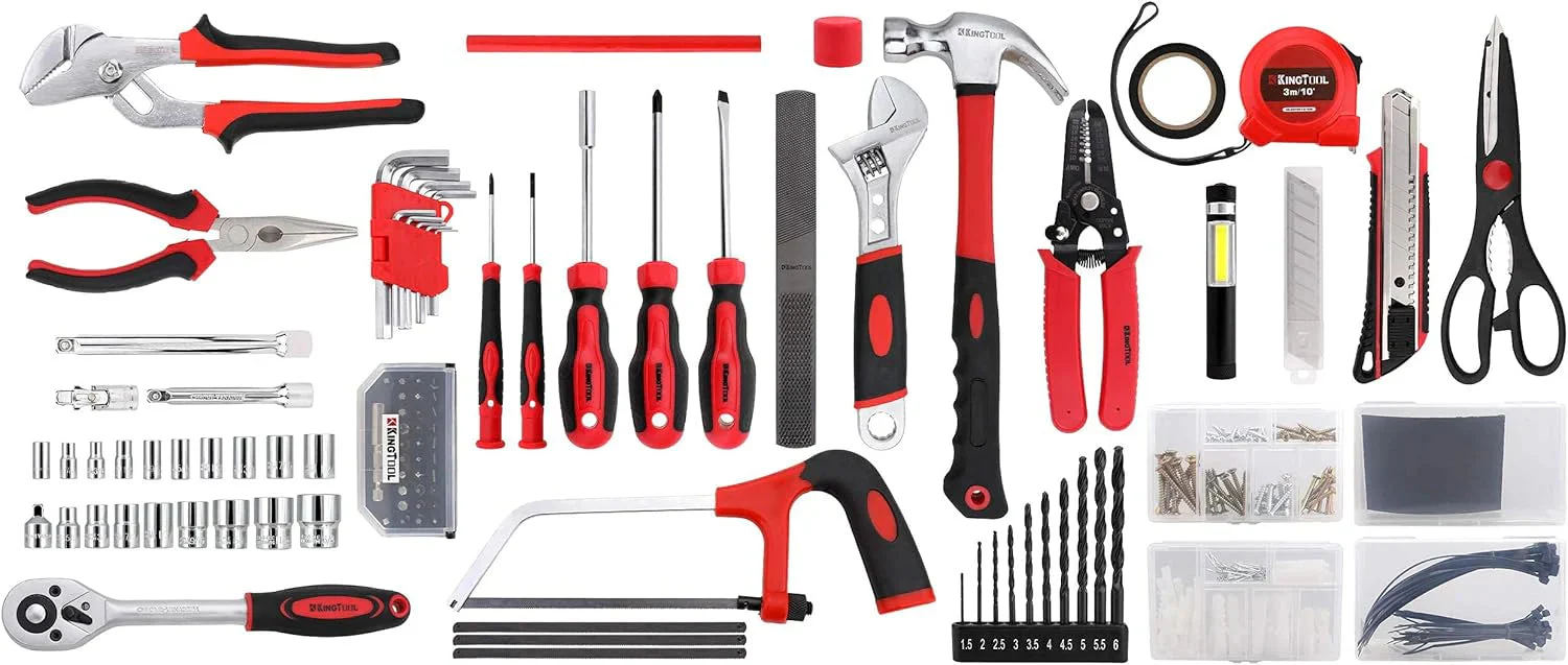 KINGTOOL Home Tool Set Kit - 286 PCS Home Auto Repair Tool Kit with Rolling Tool Box, Mechanic Tool Sets with 21V Max Cordless Power drill, Perfect for Homeowner, Diyer, Handyman - Image 13