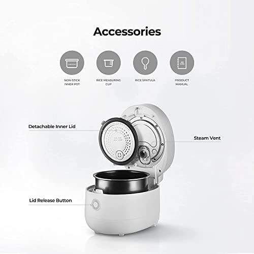 CUCKOO 6-Cup (Uncooked) Micom Rice Cooker Nonstick Inner Pot | White - Image 3