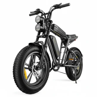 1000W Electric Bike for Adults, Retro-Style, 28mph, 94 Miles Range, 20′′x4.0′′ Fat Tires, Full Suspension, UL Certified
