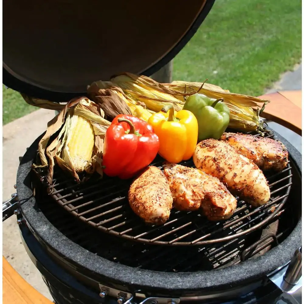 Grills 22 in. Kamado Pro Ceramic Charcoal Grill with Grill Cover - Image 4