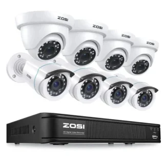ZOSI 8 Security Camera System 720p DVR 8 Channel 1280TVL HD Weatherproof CCTV
