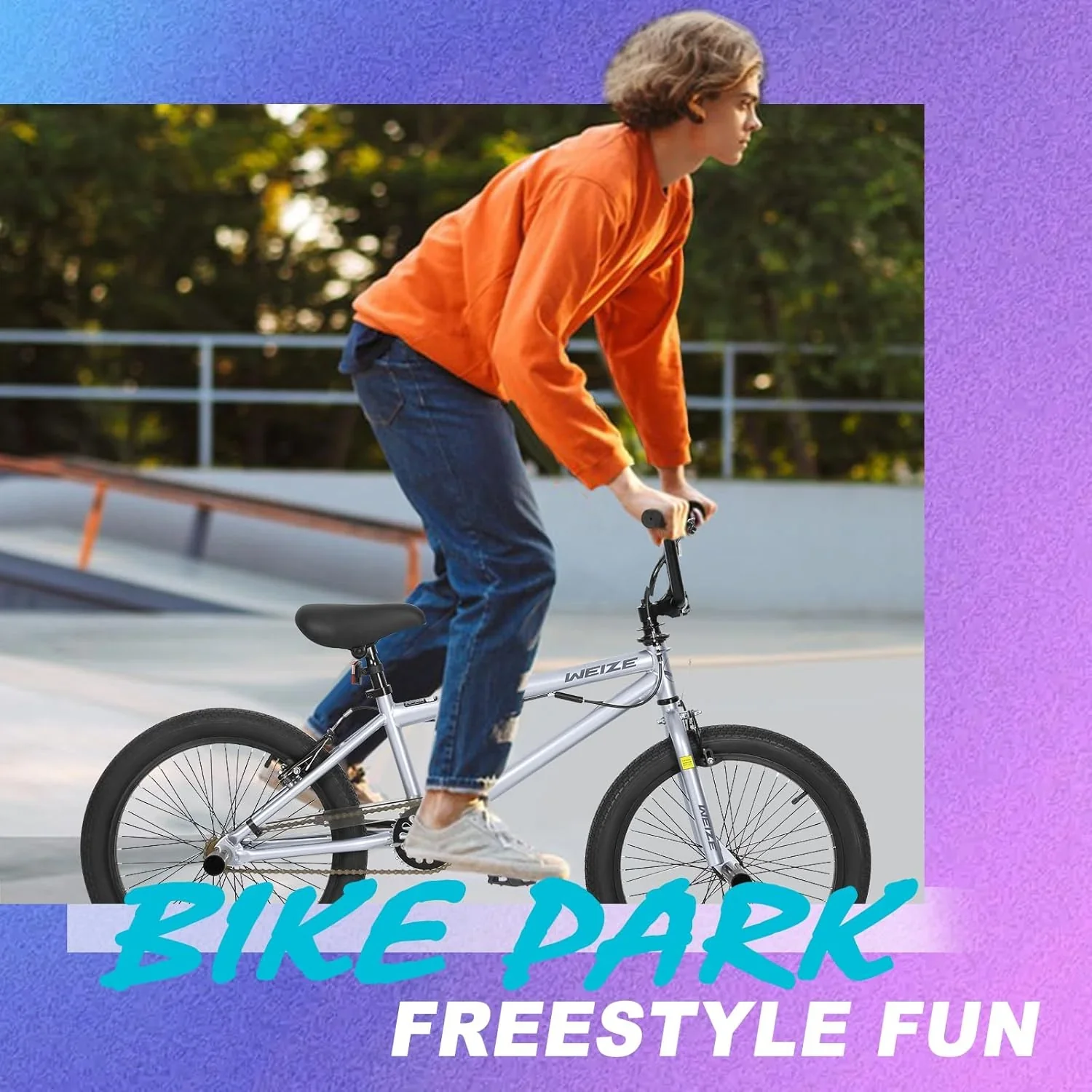 WEIZE Freestyle BMX Bicycle 20 Inch Stunt Bike for Kids and Adults Men and Women High Strength Steel Frame 360 Degree Rotor Freestyle - Image 8