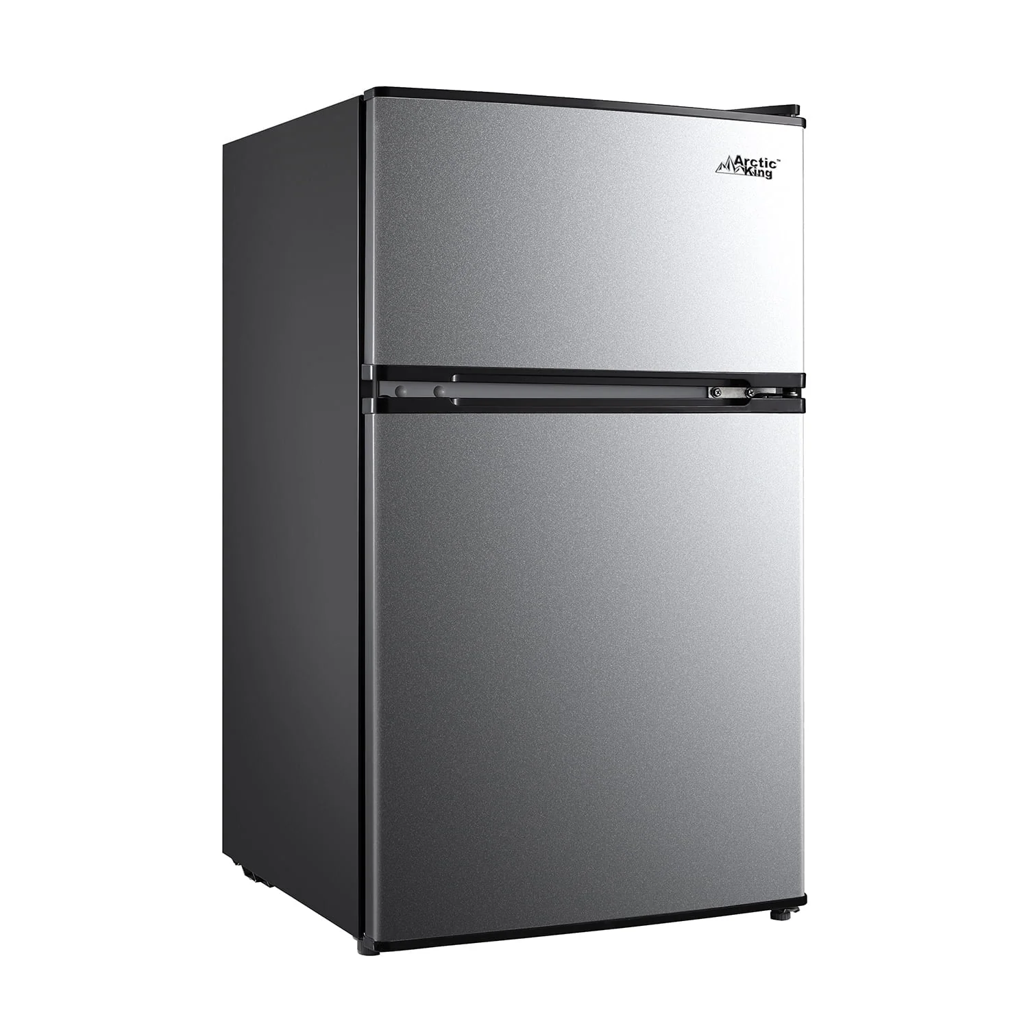Arctic King Two-Door Mini Fridge With Freezer, 3.2 Cu. Ft., Stainless Steel - Image 2