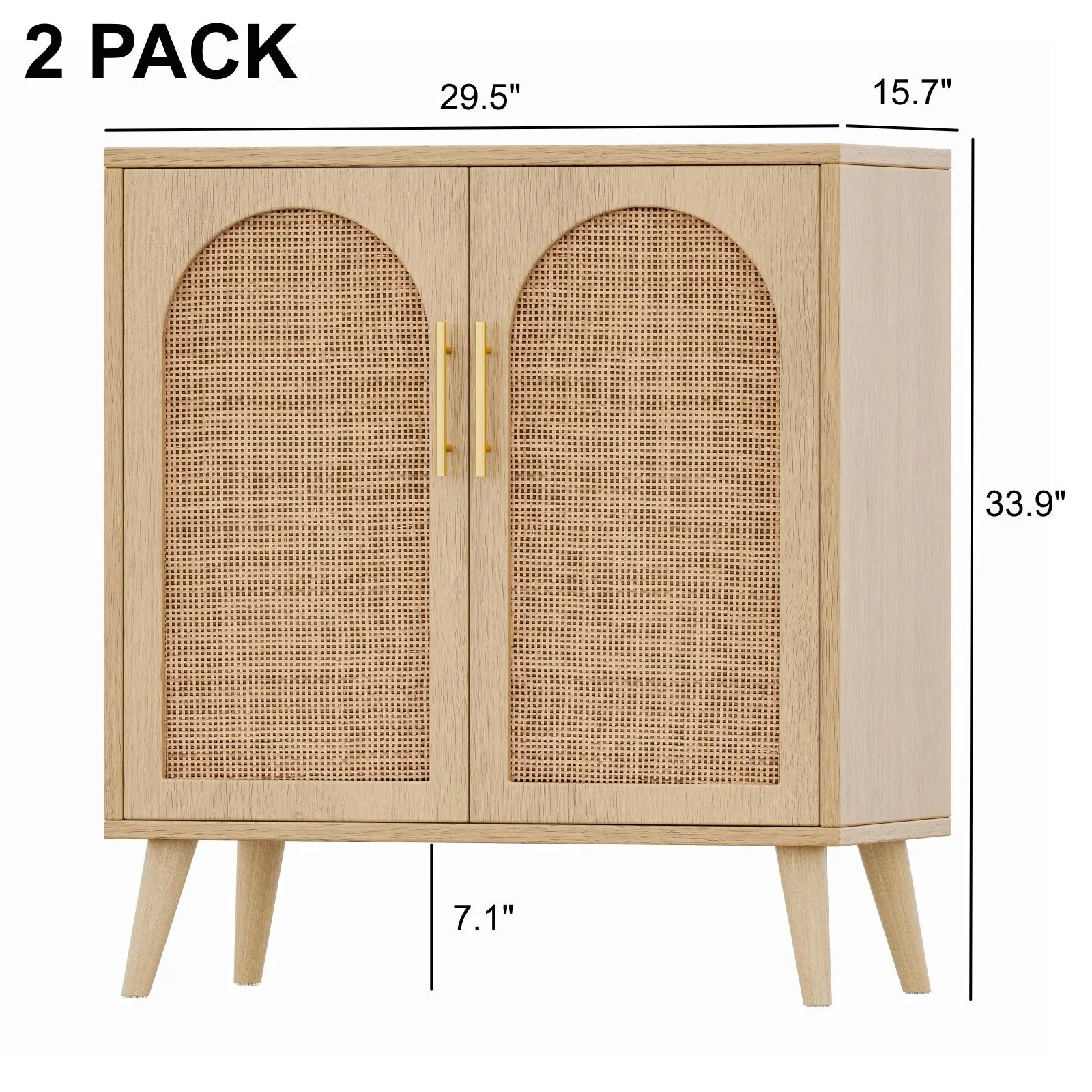 Rovaurx Set Of 2 Rattan Storage Cabinets With Doors - Image 8