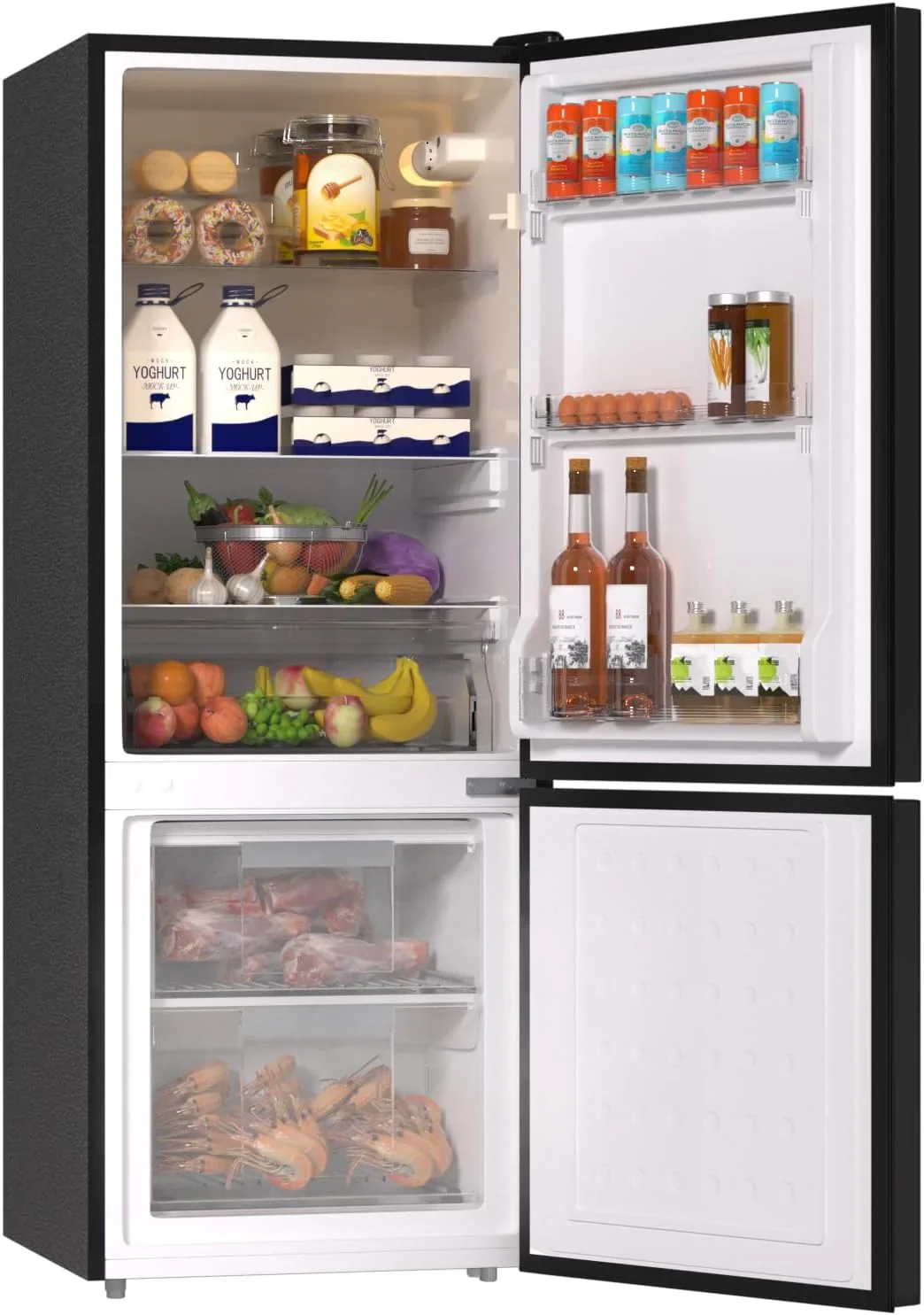 BANGSON Bottom Freezer Refrigerator 7.1 Cu.Ft Black - 2 Door - Image 3