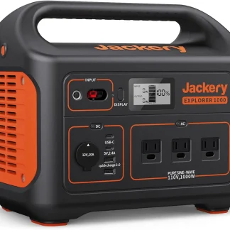 Jackery Explorer 1000 Portable Power Station, 1002Wh, 3x1000W AC Outlets, Solar Compatible, Quiet Operation, Outdoor Use