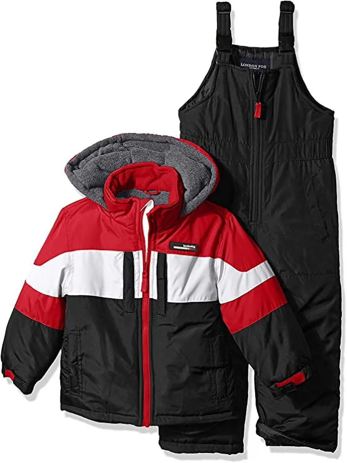 LONDON FOG Big Boys 2-Piece Colorblock Snow Bib And Jacket Snowsuit - Image 3