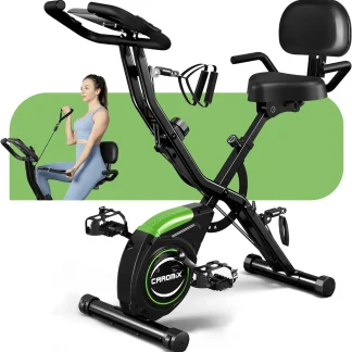 Caromix Folding Exercise Bike, 4 in 1 Stationary Bike 16-Level Magnetic Resistance Cycling Bicycle Upright Indoor Cycling Bike for Home Workout 330LB Capacity  sgtnighsdesigns