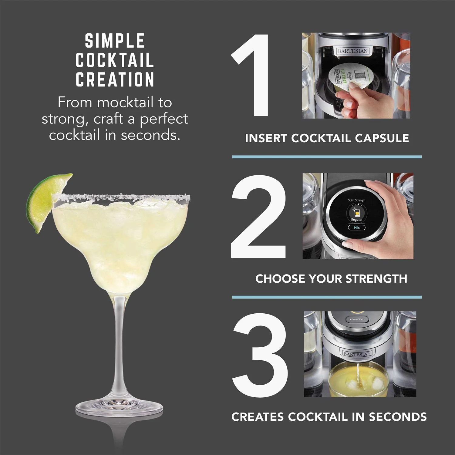 Bartesian Professional Cocktail Machine With 5 Interchangeable Glass Bottles - 55306 - Image 5