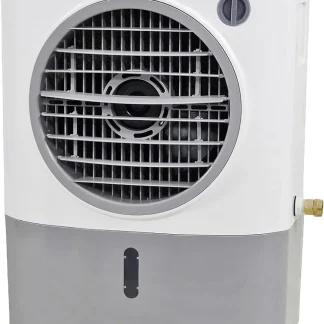 Hessaire Evaporative Air Cooler, 1300 CFM, 2-Speed Fan, 4.8-Gallon Tank, 53.4 dB, 500 Sq. Ft., White - MC18M