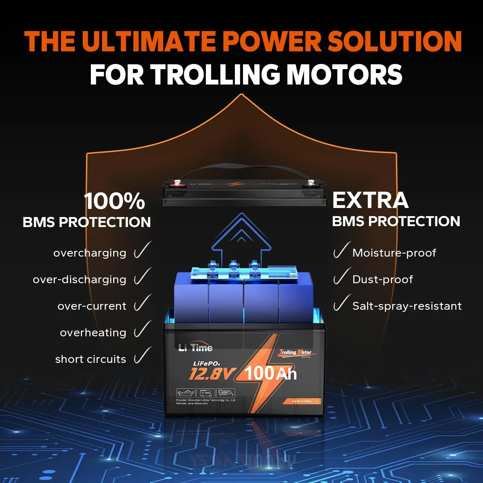 LiTime 12V 100Ah TM LiFePO4 Lithium Battery - Image 8