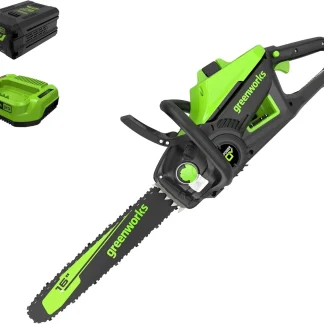 Greenworks 40V 16" Brushless Cordless Chainsaw, 4.0Ah Battery and Charger Included