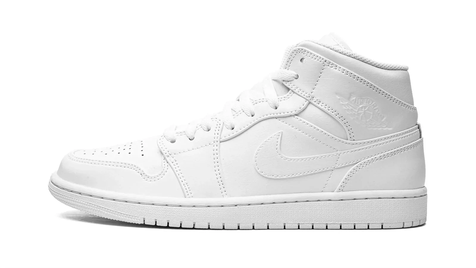 Air Jordan 1 Mid Triple White Lifestyle Shoes - Image 3