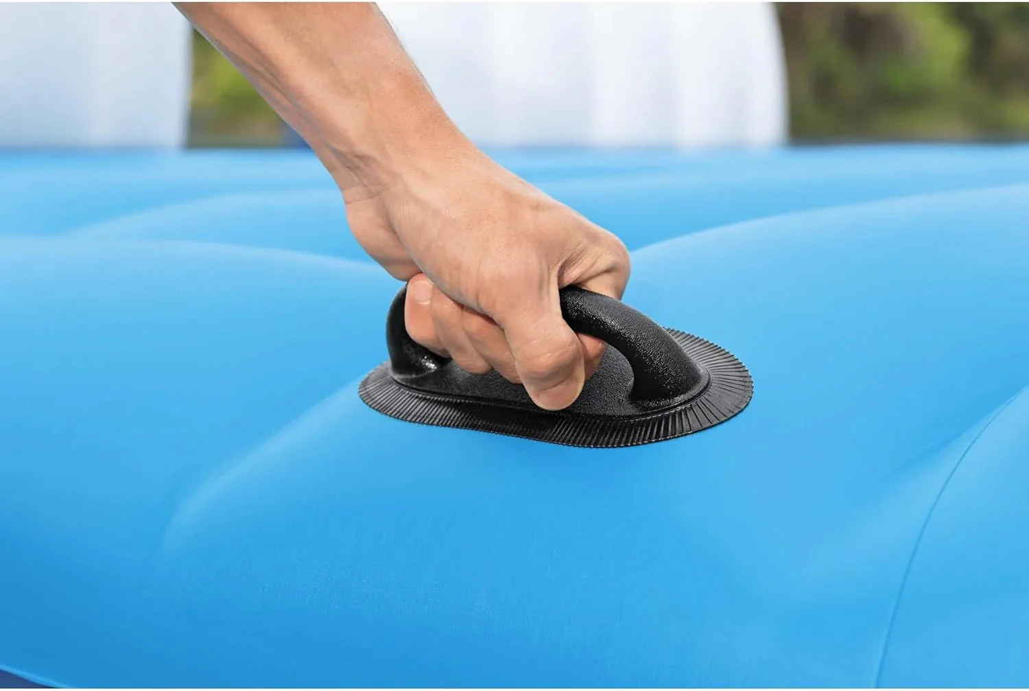 Tropical Breeze 6 Person Inflatable Party Island Large Relaxing Water Float with Detachable Sunshade and Cooler Bag - Image 8