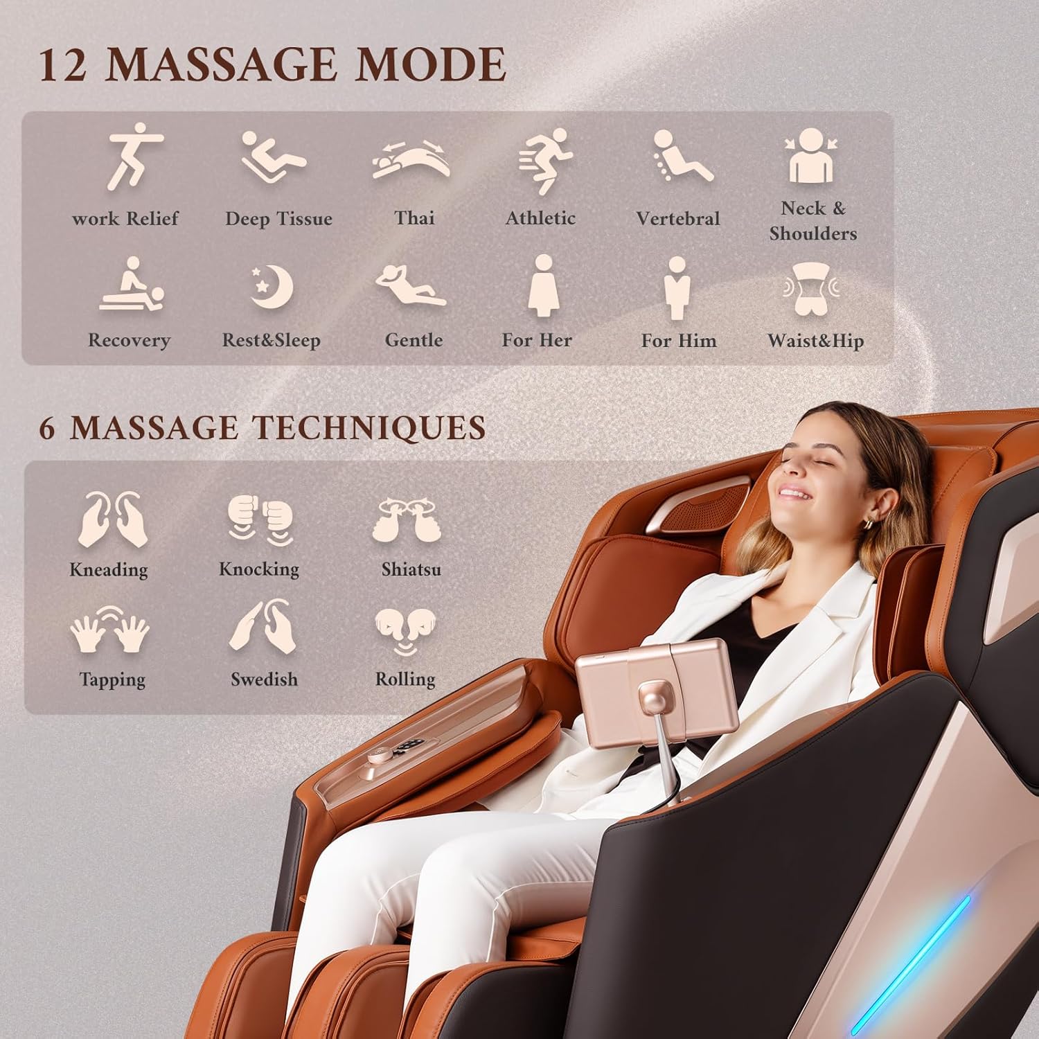 4D Full Body Massage Chair With 53.14 in SL Track, Zero Gravity And 12 Auto Modes - Image 5