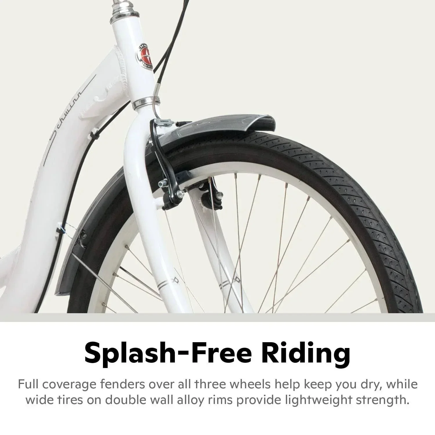 Schwinn Meridian Adult Tricycle Bike Mens and Womens Three Wheel Beach Cruiser 26-inch Wheels Low Step-Through Frame Wide Seat Rear Folding Basket Sin - Image 6