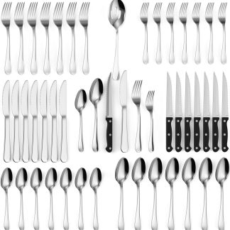 Tribal Cooking 48 Piece Silverware Set - Service for 8 - Stainless Steel