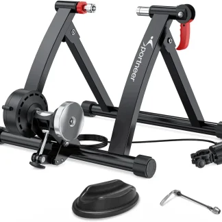 Bike Trainer Stand Indoor Riding - Sportneer Magnetic Stationary Bicycle Exercise Stand with Noise Reduction Wheel, 6 Resistance Adjustable