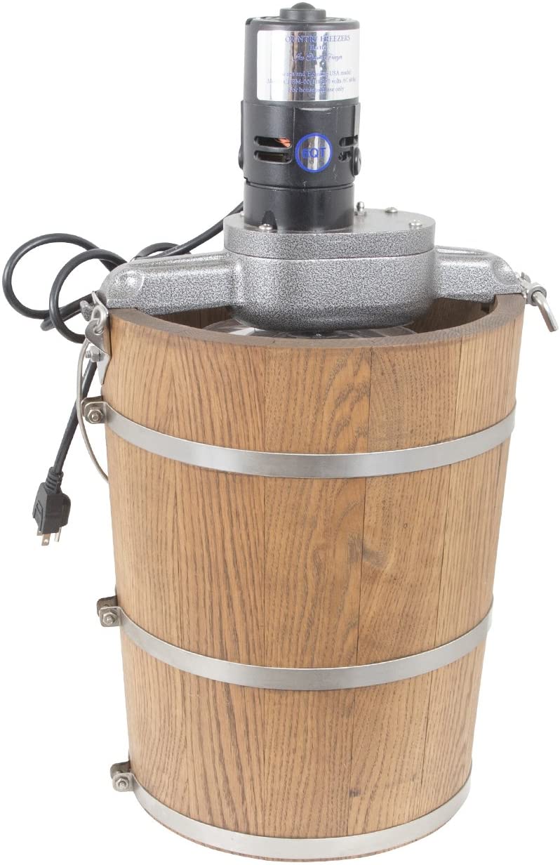 6-Quart White Oak Tub Ice Cream Maker With Electric Motor - Image 2