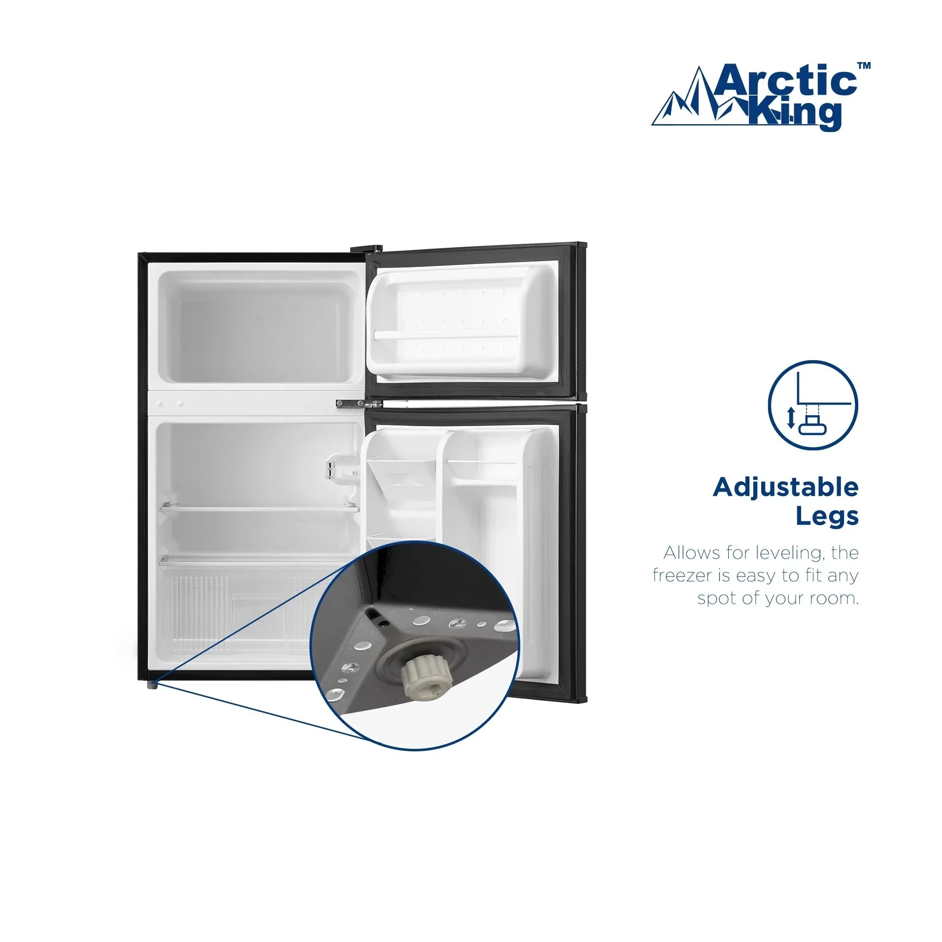 Arctic King Two-Door Mini Fridge With Freezer, 3.2 Cu. Ft., Stainless Steel - Image 26