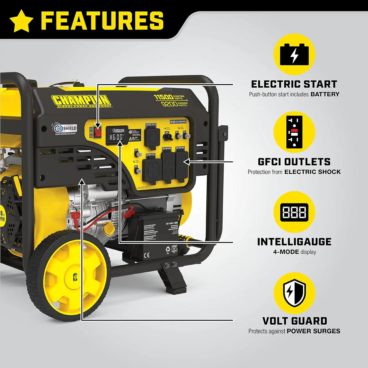 9000W Wireless Start Generator with CO Shield? - Image 6