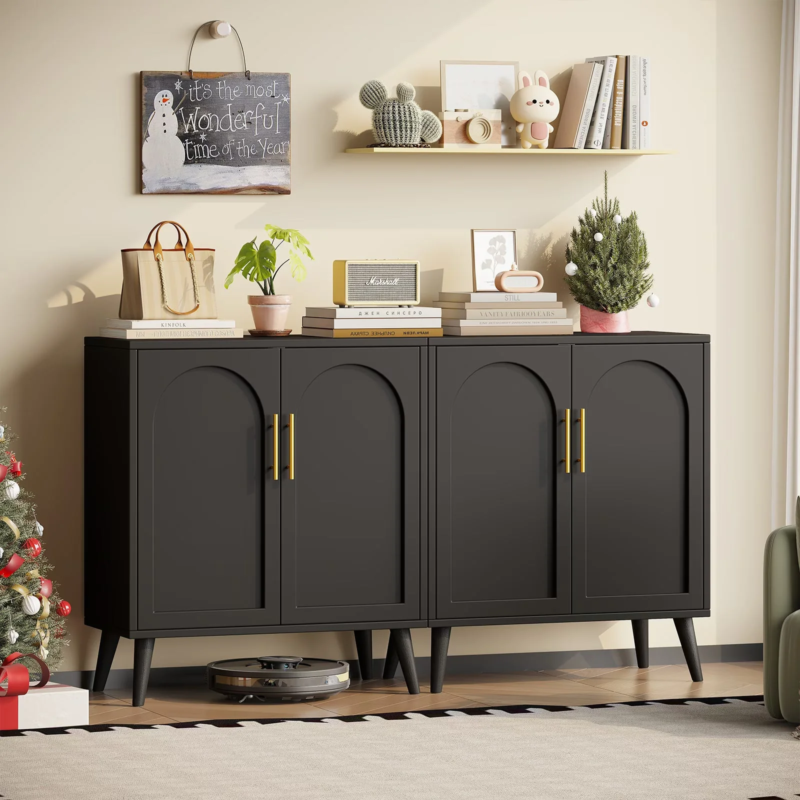Rovaurx Set Of 2 Rattan Storage Cabinets With Doors - Image 2