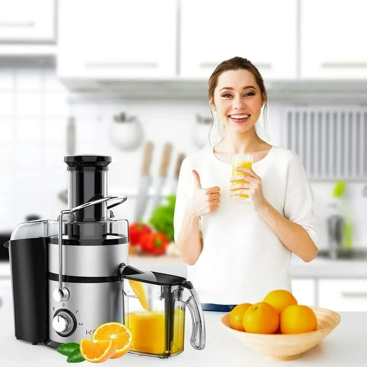 Centrifugal Juicer Machine 1100W, 3 in Feed Chute, BPA Free, Black - Image 6