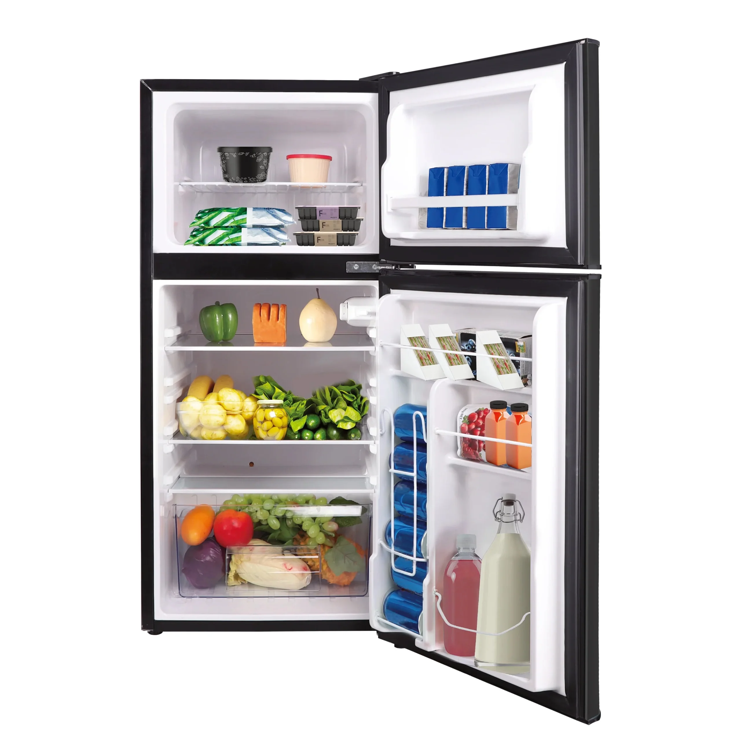 FRIGIDAIRE Two Door Mini Refrigerator With Freezer, 4.7 Cu Ft, VCM Stainless Steel, 43 in H x 19.1 in W x 20 in D - Image 3