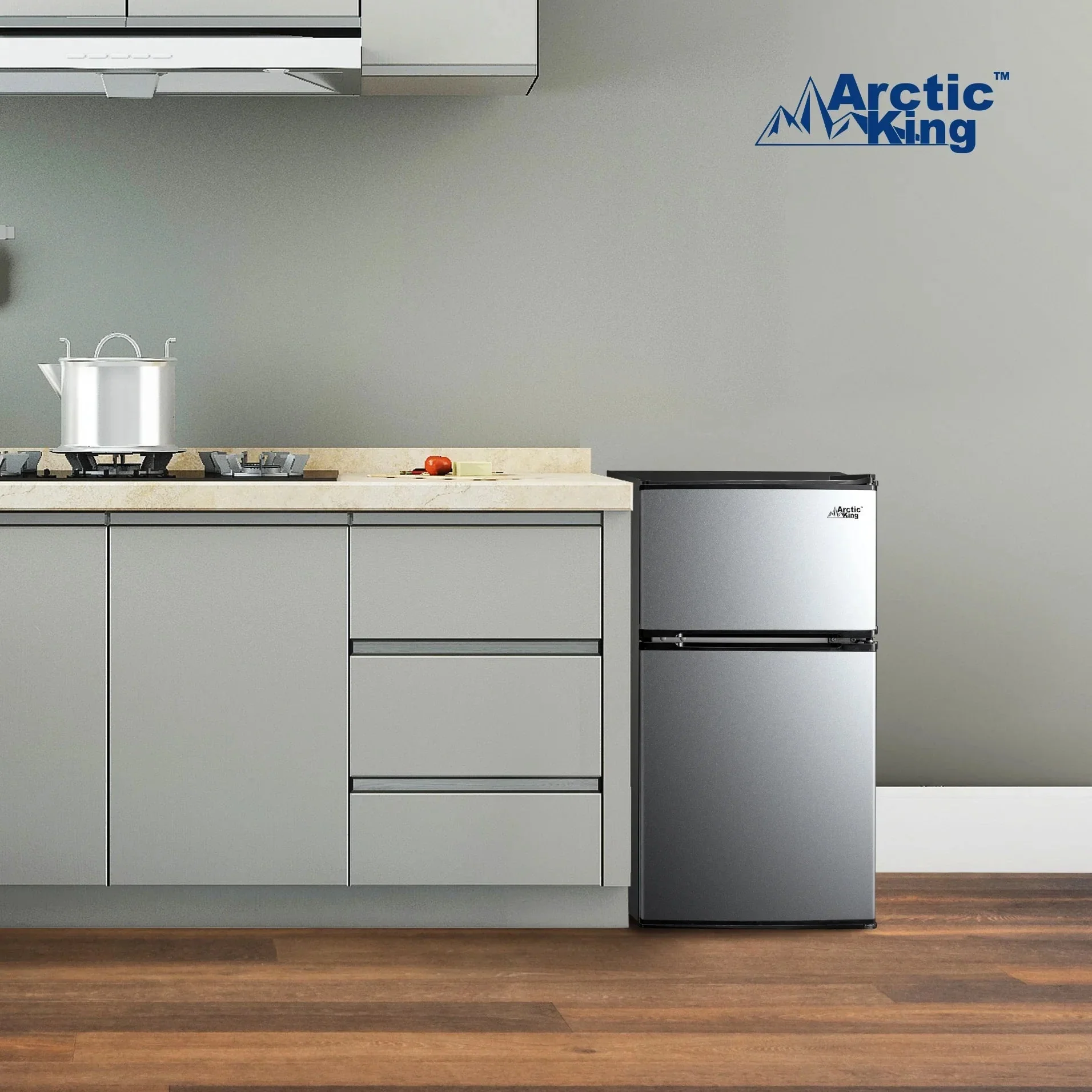 Arctic King Two-Door Mini Fridge With Freezer, 3.2 Cu. Ft., Stainless Steel - Image 18
