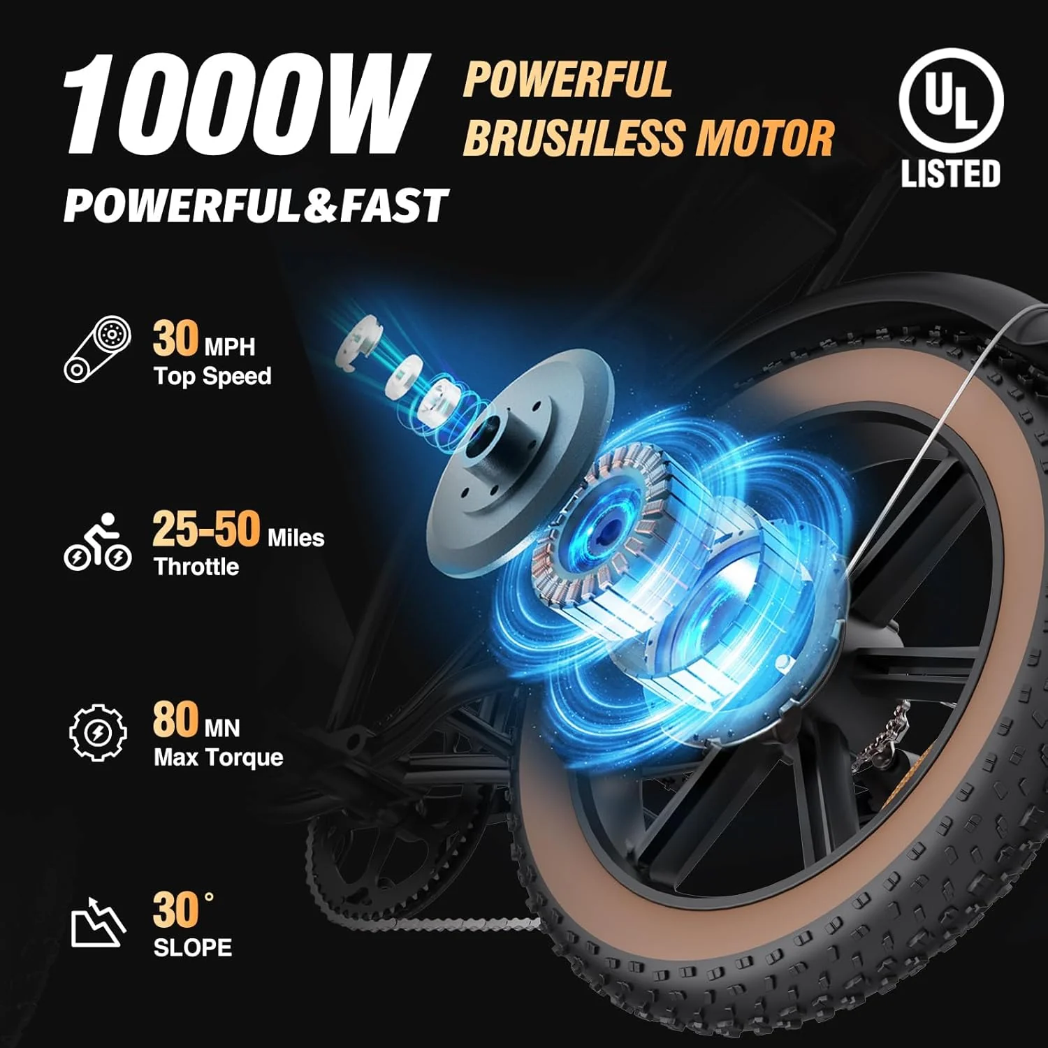 Electric Bike Q20, 2000W, 37Mph, 20" Fat Tires - Image 10