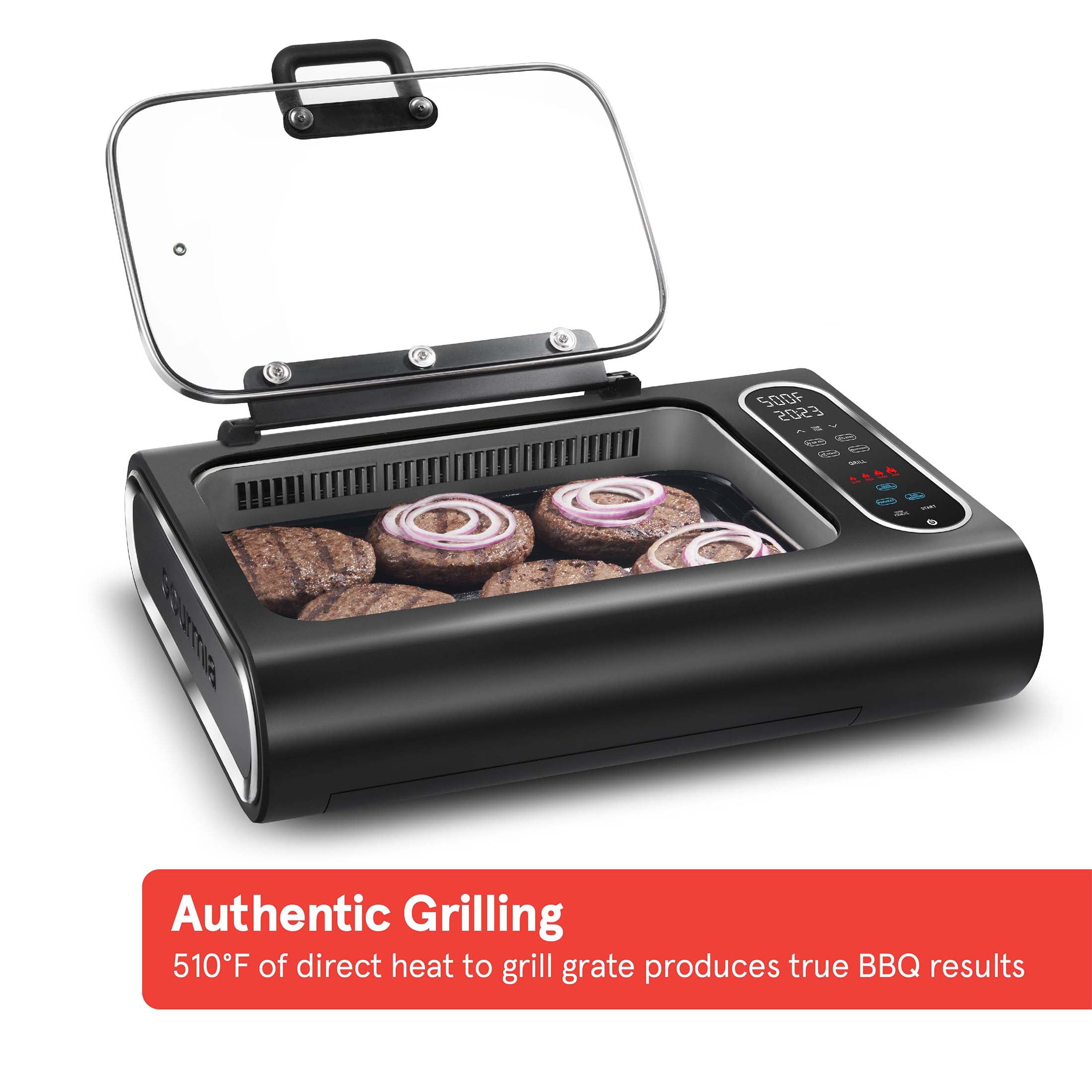 FoodStation Indoor Smokeless Grill with Guided Cooking. Black - Image 8