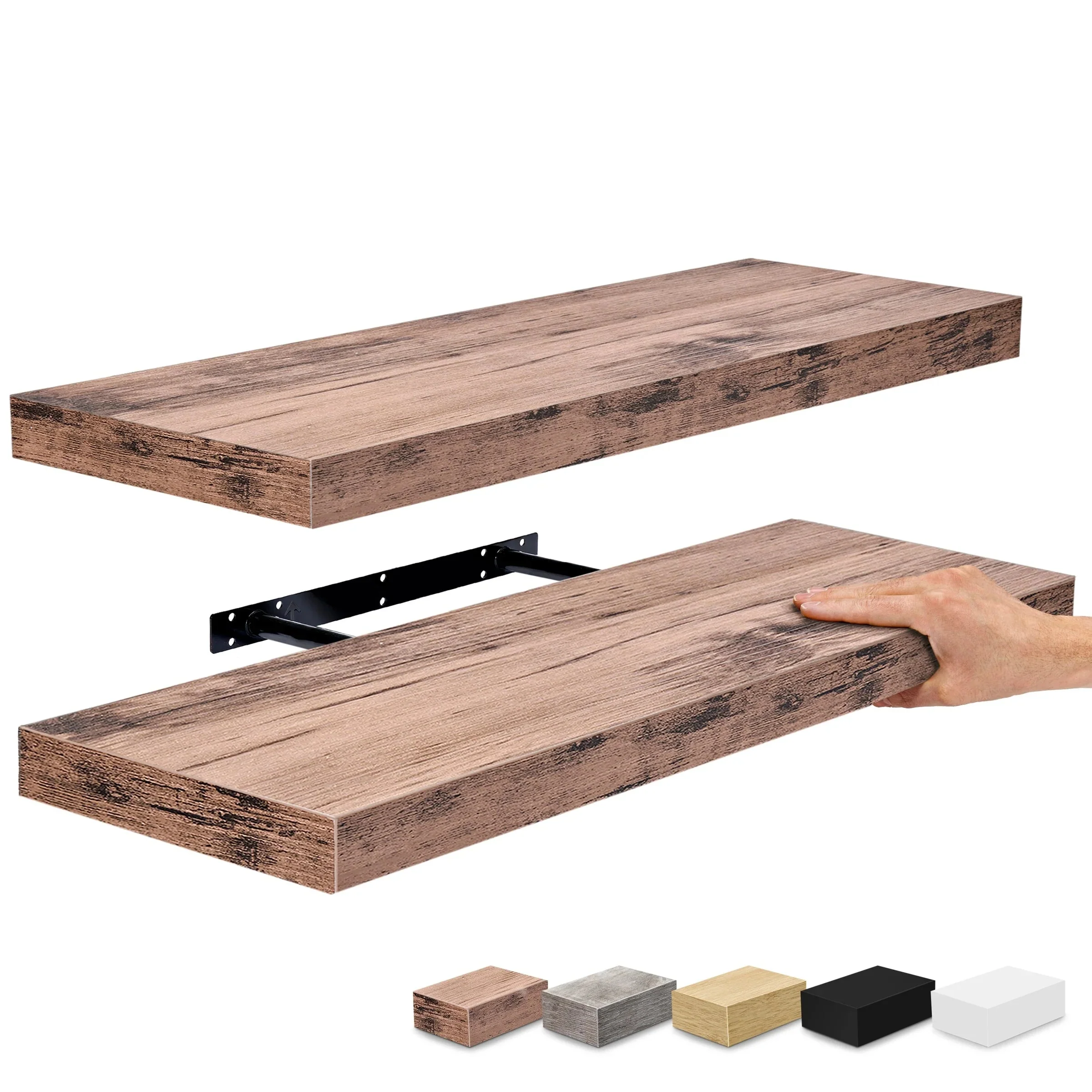 24 Inch Extra Long Floating Wall Shelf Set, 2 Count - Image 4