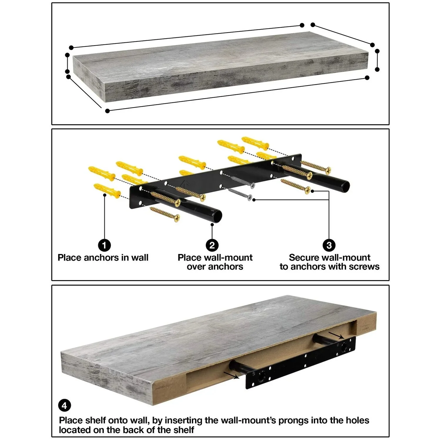 24 Inch Extra Long Floating Wall Shelf Set, 2 Count - Image 10