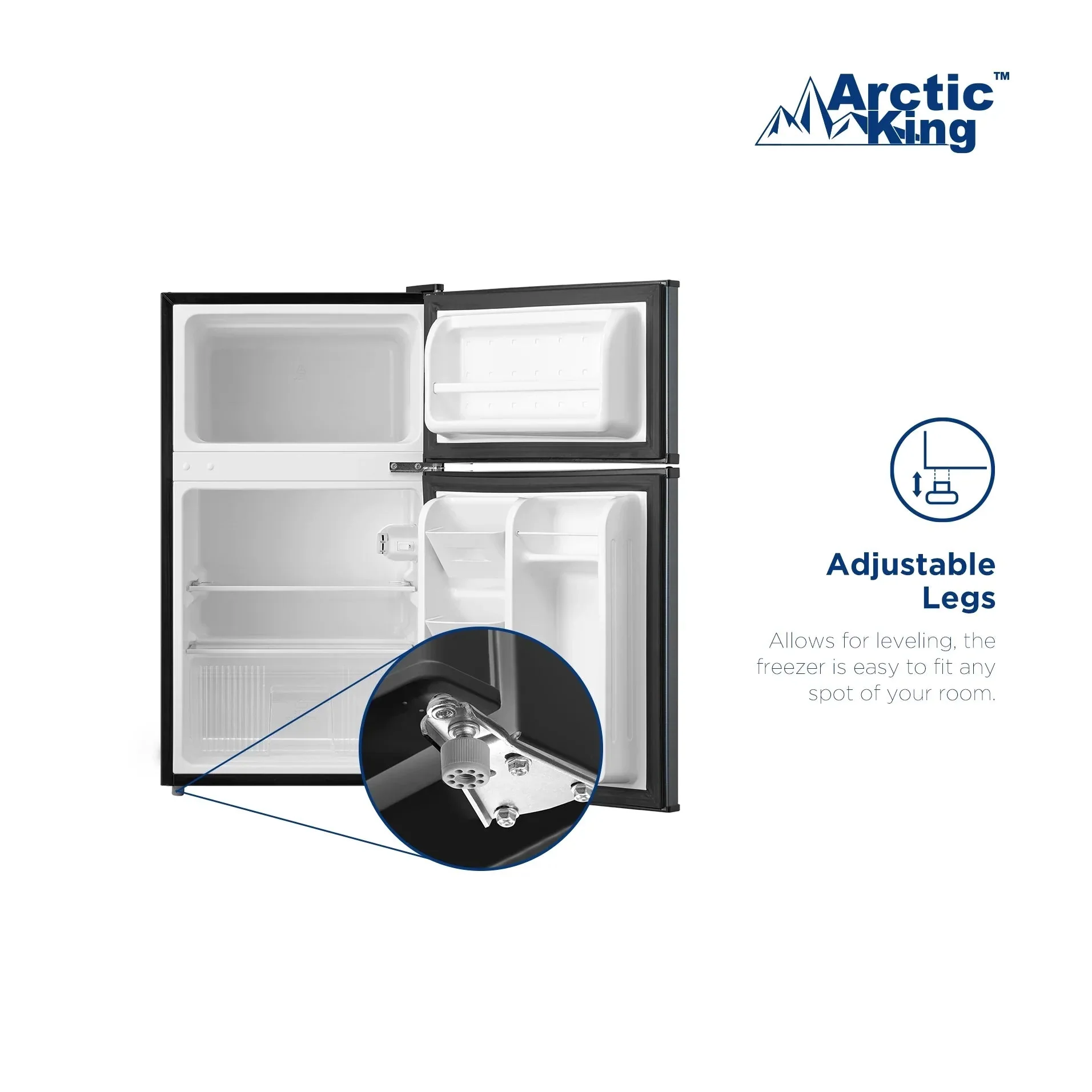 Arctic King Two-Door Mini Fridge With Freezer, 3.2 Cu. Ft., Stainless Steel - Image 11