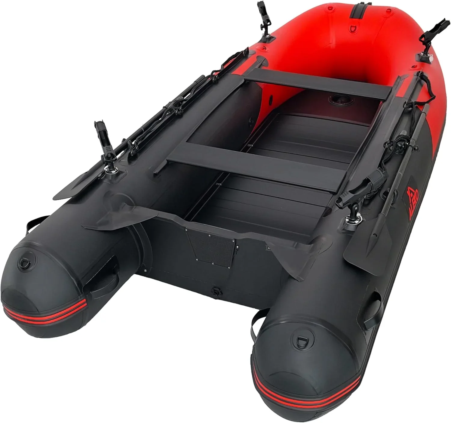 Inflatable Boat | Yacht Dinghy Tender Raft | Multi Person Fishing Boat | Aluminum Floor Oars | Fishing Rod Holders | Heavy-Duty PVC | 2024 Model | - Image 2