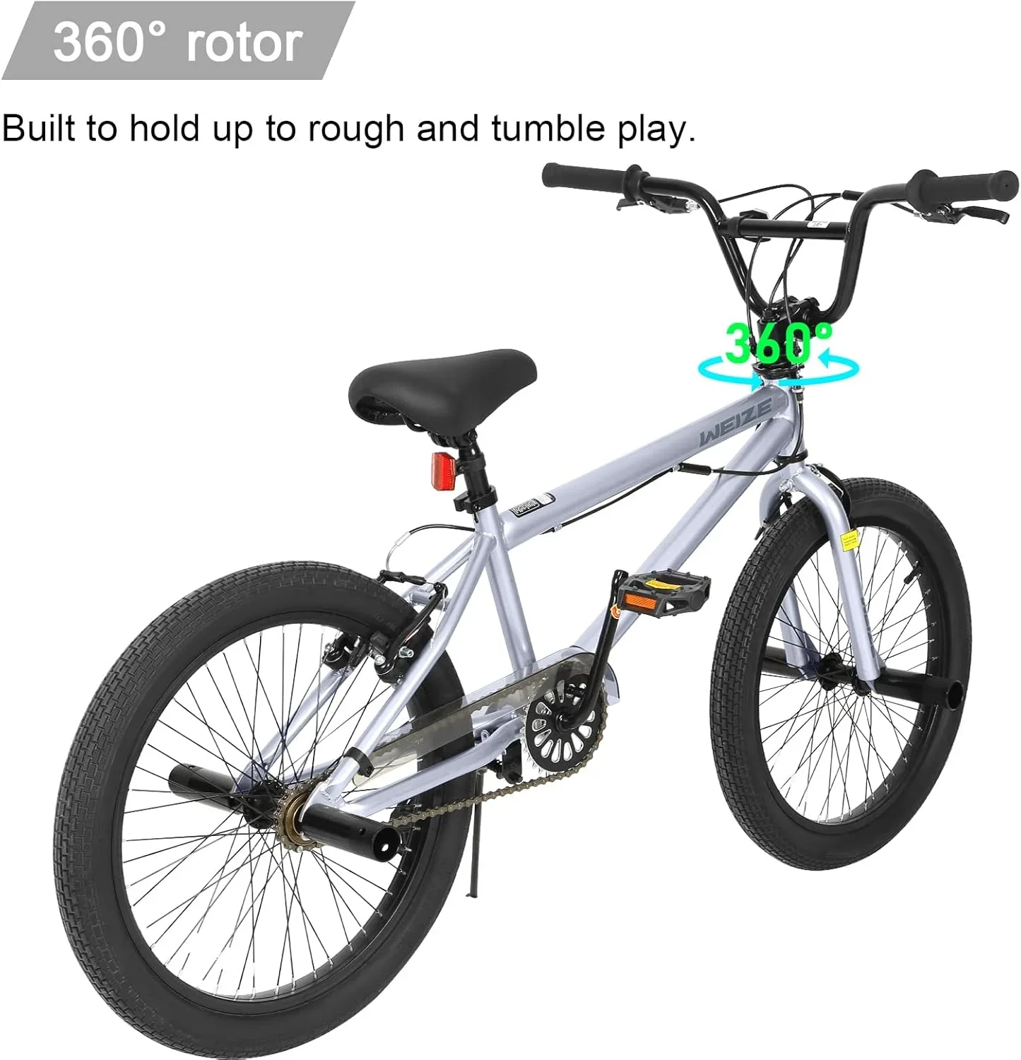 WEIZE Freestyle BMX Bicycle 20 Inch Stunt Bike for Kids and Adults Men and Women High Strength Steel Frame 360 Degree Rotor Freestyle - Image 6