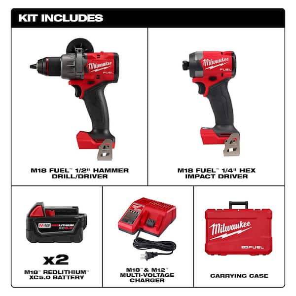 M18 FUEL 18-V Lithium-Ion Brushless Cordless Hammer Drill and Impact Driver Combo Kit (2-Tool) with Deep Cut Band Saw - Image 3