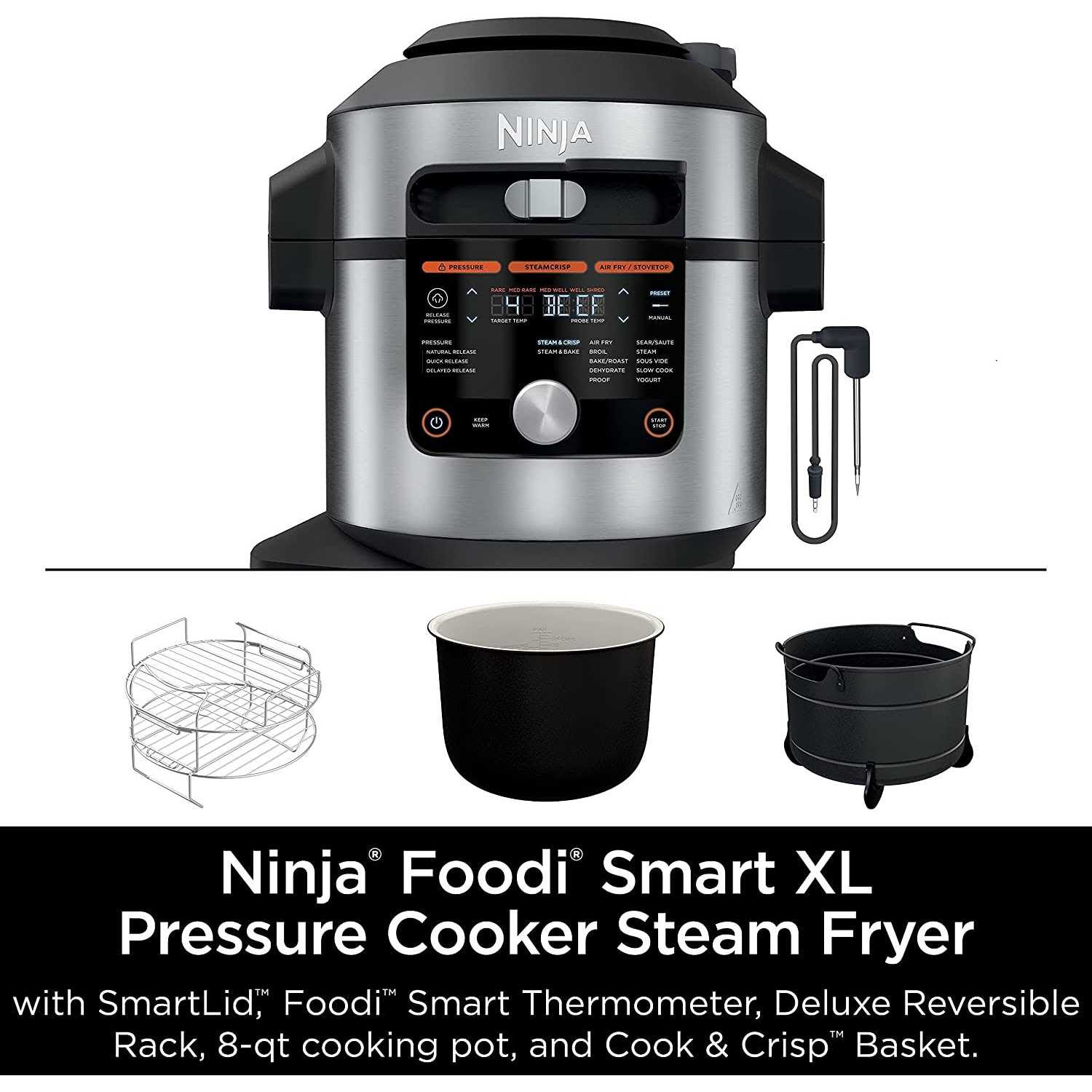 Ninja Foodi 14-in-1 Smart XL 8 Qt Pressure Cooker Steam Fryer - OL701 - Image 4