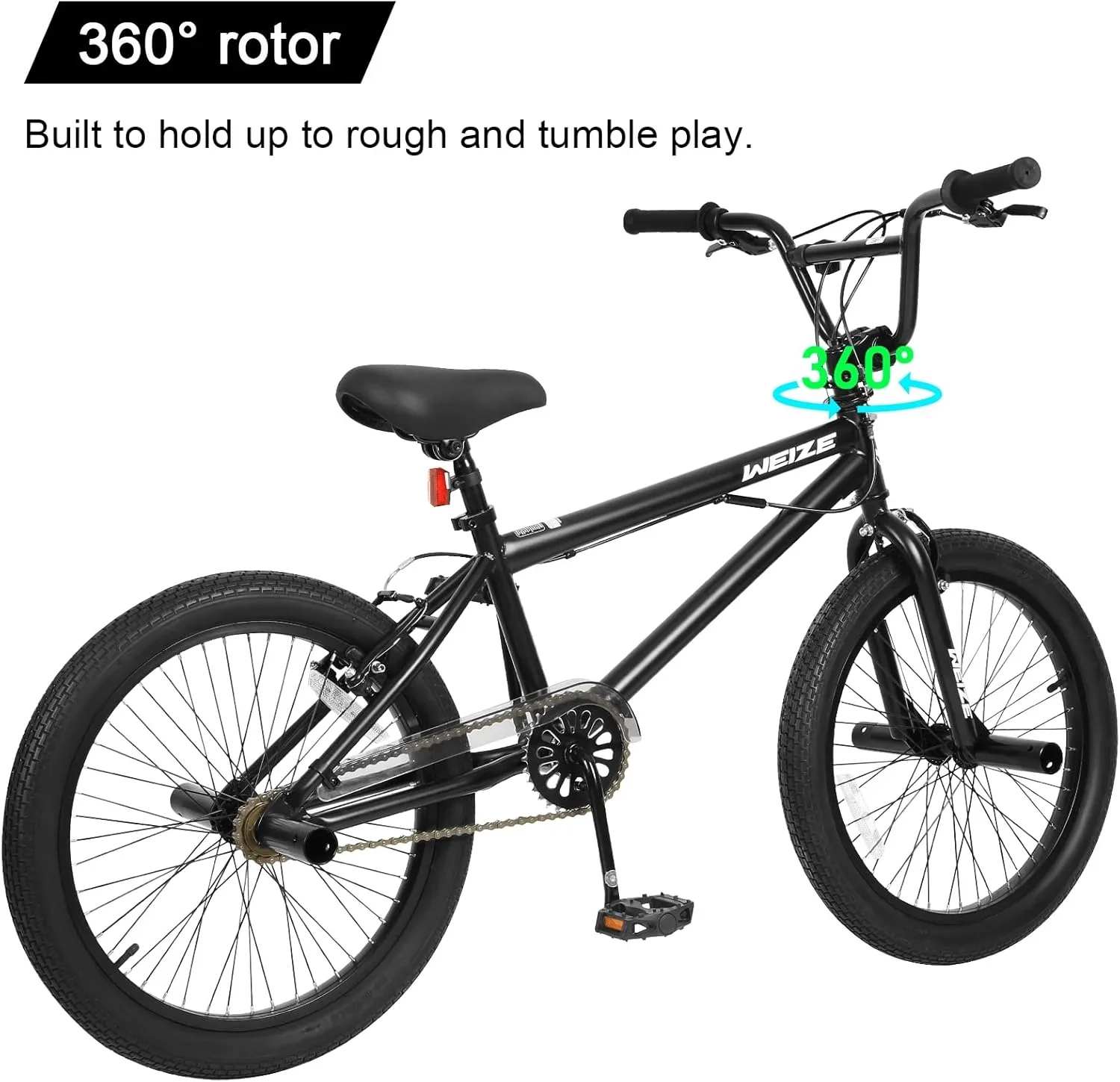 WEIZE Freestyle BMX Bicycle 20 Inch Stunt Bike for Kids and Adults Men and Women High Strength Steel Frame 360 Degree Rotor Freestyle - Image 12