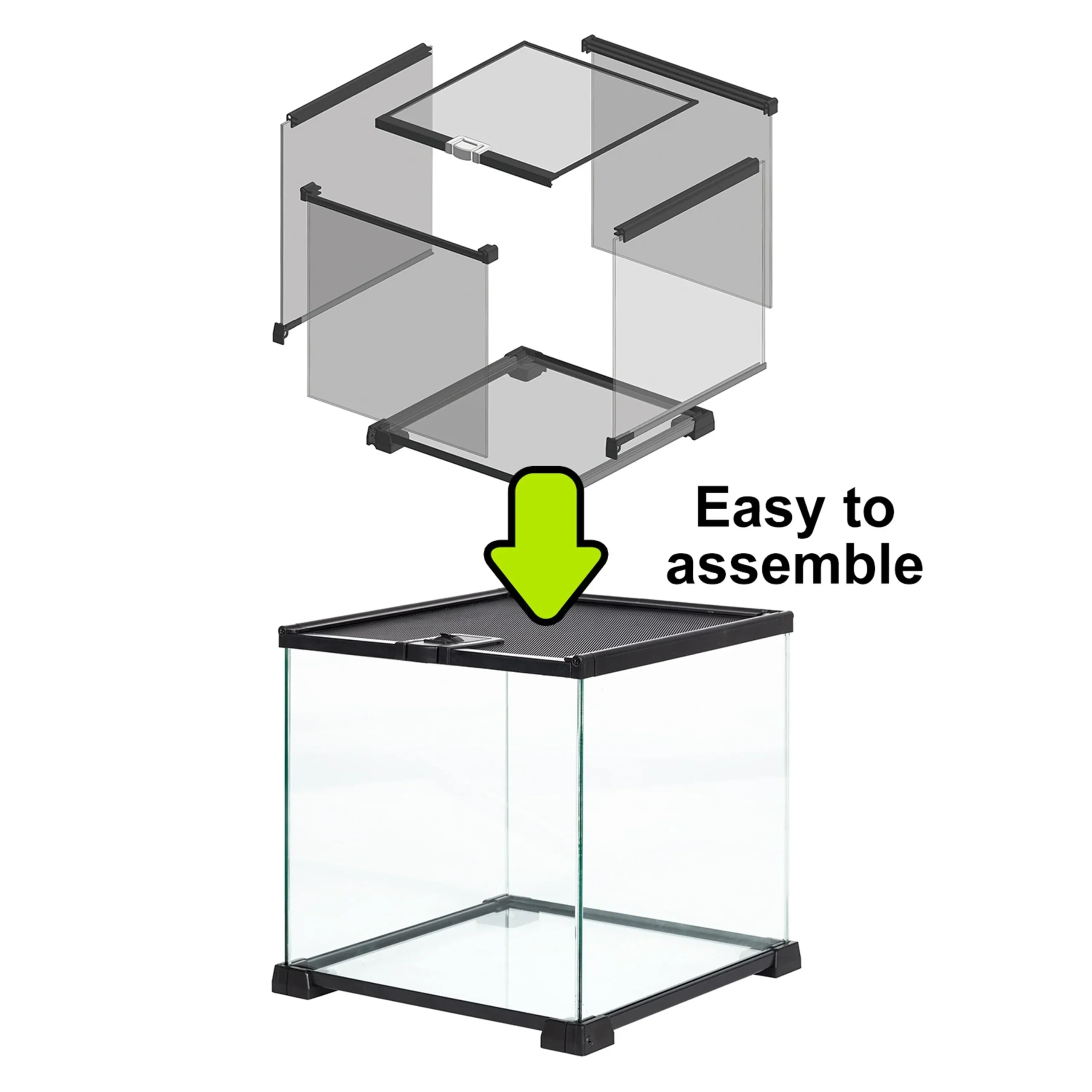 REPTIZOO Knock-Down Mini Glass Reptile Habitat, 20in x 12in x 10in, 10 Gallon - Image 2