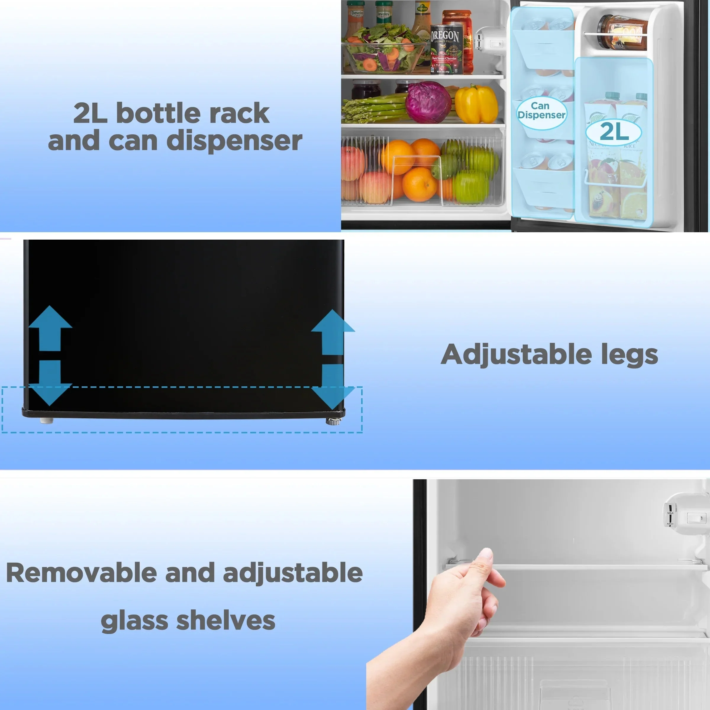 Arctic King Two-Door Mini Fridge With Freezer, 3.2 Cu. Ft., Stainless Steel - Image 27