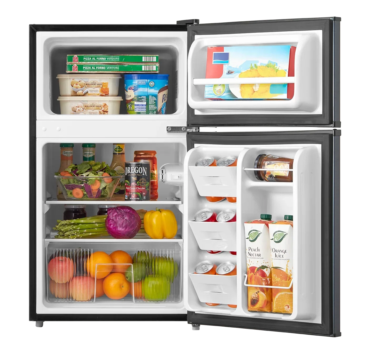 Arctic King Two-Door Mini Fridge With Freezer, 3.2 Cu. Ft., Stainless Steel - Image 4