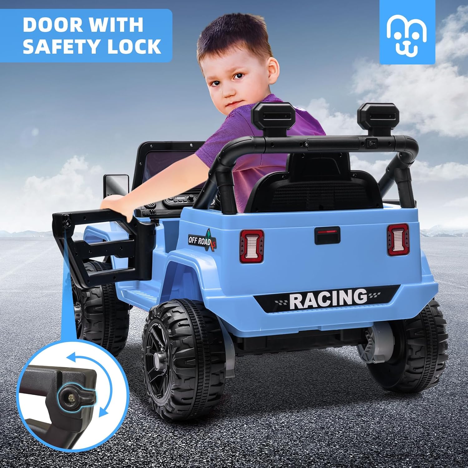 12V Kids Electric Ride on Truck Car Remote Control, Twin 35W Motors 3.5MPH Max Speed, Bluetooth USB Music Player, 4 Wheels Suspension LED Lights Safety Belt, Gift for Boy & Girl-Rosy - Image 21